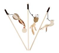 GALPADA 3pièces Bâton à Chat Jouet Interactif Lot pour Chat Plumeau Bâtonnet de Flirt pour Chatenaire