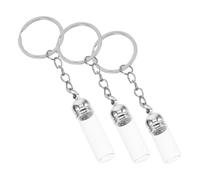 GALPADA 3pièces Flacon Vide Verre Transparent Avec Porte-clés Bouteilles Réutilisables Pour Huiles Essentielles Parfum De Voyage Pendentif Sac Multifonction Et Décoratif