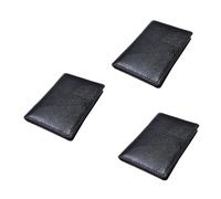 GALPADA 3pièces Portefeuille avec Porte-Cartes Et Poche à Monnaie Portefeuille Casual pour Hommes Et Adolescents Motif Noir Lychee