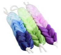 GALPADA 3pièces Pouf De Bain Long Éponge Avec Poignée Sangle Dorsale Et Double Face Exfoliante Pour Douche Et Bain Lot De Dégradé Vert Dégradé Bleu