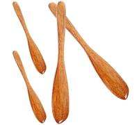 GALPADA 4 Couteaux à Beurre en Bois de Nanmu Grand Format, Tartineurs à Confiture et Fromage Écologiques, Ustensiles Cuisine pour Petit-déjeuner, Lot de 4 Pièces Couleur Laque
