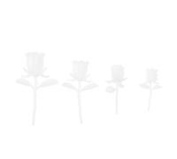 GALPADA 4 Ensembles de Remplisseurs de Moule en Résine Époxy Blanc, Modèles de Roses Réalistes pour Décoration DIY et Créations Artisanales Micro Paysage