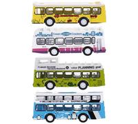GALPADA 4 pièces Alliage Modèle Simulation à Traction Arrière pour Garçon Fille Bus Urbain et Sécurisé sans Pile Facile à Manipuler pour Garçons et Filles