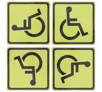 GALPADA 4 pièces Autocollants Handicapés Panneau Réservé Fauteuil Roulant Signalisation Sécurité pour Personnes à Mobilité Réduite