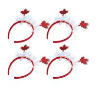 GALPADA 4 Pièces Bandeau Léger et Confortable pour Costume de Thanksgiving Tiare Feuille D'érable Scintillante en Feutre Rouge, pour Événements et Fêtes