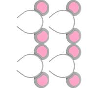 GALPADA 4 Pièces Bandeau Oreilles de Souris en Tissu Antidérapant, Accessoire Cheveux Créatif et Amusant pour Cosplay Halloween et Fêtes Costumées
