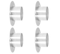 GALPADA 4 Pièces Bases de Poteaux pour Clôture Acier Inoxydable Supports Solides et Résistants pour Rambardes Extérieures Flasque et Espacement des Perforations Argent