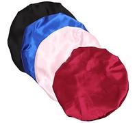 GALPADA 4 pièces Bonnet Satin Casquettes de Nuit Élastiques Satin pour Cheveux pour Sommeil Maquillage Lavage Visage Noir Bleu Rose
