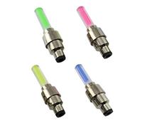 GALPADA 4 pièces Bouchons Valve LED pour Vélo Lumières Roue Colorées Rouge Bleu Vert Jaune Faciles à Installer Éclairage LED Pneu Compatible Vélo et Véhicules
