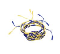 GALPADA 4 Pièces Bracelet Tressé Ukrainien Artisanal Multicolore Ensemble Nœud Ajustable Accessoire Unisexe pour Poignet Double Nœud pour Festifs
