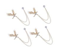 GALPADA 4 pièces Broche pour Homme Lot et Chaîne Épingle à Revers pour Costume et Manteau Accessoire Élégant pour Mariage et Tenue Formelle