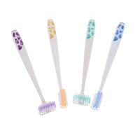 GALPADA 4 Pièces Brosse à Dents T Forme Ergonomique Douce pour Gencives Sensibles Brosse Petite et Sécurisée avec Poils Fins Rotative Nettoyage Complet des Dents et Gencives pour Seniors