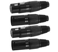 GALPADA 4 pièces Connecteurs XLR Broches Noir Mâles Femelles pour Micro Adaptateurs Audio Stéréo Haute Conductivité avec Broches Argentées Compatibles Studio et Scène
