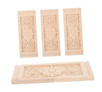 GALPADA 4 Pièces Corbels Bois Sculpté Non Peints Appliques Bois Massif Style Européen pour Décoration Meubles Portes et Encadrements Ornements Rustiques et Élégants