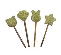 GALPADA 4 Pièces De Léchage Catnip Chat Friandise à Lécher pour Chat Catnip Snack Sucettes De Chaton Friandises Chaton Cat Treat Lollipop Vert en Bois
