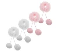 GALPADA 4 Pièces Élastiques Duveteux avec Pompons pour Cheveux Fausse Fourrure pour Filles Accessoires pour Cheveux Longs et Courts Quotidiennement