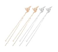 GALPADA 4 Pièces Elf Ear Non Piercing Earrings With Long Chain Tassels Minimalist Bridal Jewelry For Women Party Wedding