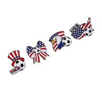 GALPADA 4 Pièces Épingle de Football en Alliage Drapeau Américain, Accessoire Polyvalent et Confortable pour Fêtes et Rassemblements de Supporters