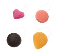 GALPADA 4 pièces Éponge Nettoyante Visage Réutilisable Formes Variées Exfoliante Douce Pour Peau Sensible Couleur Aléatoire Couleur Aléatoire