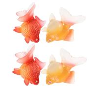 GALPADA 4 Pièces Figurine de Poisson Rouge Flottant Réaliste en Abs pour Décoration D'aquarium, Outil Éducatif à Faible Entretien, pour Espaces D'étude et Aquarium
