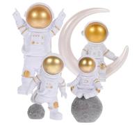 GALPADA 4 pièces Figurines Astronautes Résine Décorations Spatiales pour Bureau Voiture et Gâteau Modèles Astronaute Détail et Thème Espace pour Garçon Fille et Collectionneurs