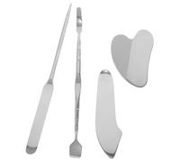 GALPADA 4 Pièces Gua Sha Scraping Board For Face Stainless Steel Pore Remover Tool With Dualhead Extractor And Facial Cleaning Spatula Rapid Contouring And Jawline Shaper For Skin