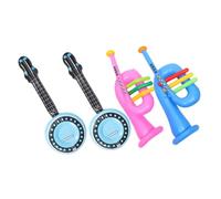 GALPADA 4 pièces Instruments Gonflables pour Fête PVC Trompette et Banjo Gonflables Accessoires de Scène et Jouets Musicaux pour Garçon Fille Décoration Festive et Couleur Aléatoire