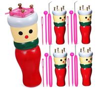 GALPADA 4 Pièces Kit de Tricotin Bois avec Poupées et Accessoires Jeu DIY de Loisirs Manuels pour Débutants Mallette Bricolage Tricot Facile et Amusant Couleur Aléatoire