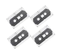 GALPADA 4 pièces Lot de Cassettes Audio Vides avec Boîtier Transparent Bandes Enregistrables pour Messages DIY Mix Musicaux et Contenus Éducatifs Style Vintage Rétro
