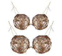 GALPADA 4 Pièces Matériaux pour Nids Oiseaux Sauvages Accessoires pour Nids de Colibris Matériaux pour Soi-même Kit pour Colibris Design Forme de Globe pour Oiseaux Décoration de Jardin