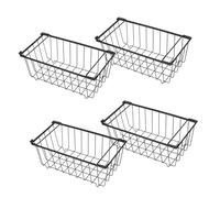 GALPADA 4 Pièces Paniers de Rangement pour Congélateur Organisateurs Fer Résistants avec Poignées Pliables Compatibles Congélateurs Coffre et Réfrigérateurs Panier Multifonction pour