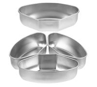 GALPADA 4 Pièces Plateau Vapeur Compartimenté Acier Inoxydable Fond Plat Stable Compatible Cuiseur et Friteuse pour Cuisson de Viandes et Préparation de Repas Cuisine