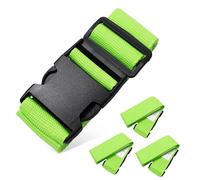 GALPADA 4 pièces Sangles à Bagage Fluorescentes Réglables Lot de Sangles de Valise pour Identification Facile et Sécurisation de Luggage Accessoires Pratiques de Voyage