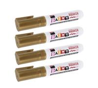 GALPADA 4 Pièces Stylo de Retouche, Pointe Large 8mm, en Plastique | Encre Métallique, Tenue Longue Durée, Usage Extérieur sous Pluie et Soleil, pour Inscriptions Commémoratives