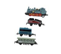 GALPADA 4 pièces Train Alliage Rétro Modèle de Train à Vapeur à Rappel pour Garçons Ensemble de Jouets Éducatifs Colorés et Résistants Connexions Modulables Cadeau Garçon Fille Bleu Ciel