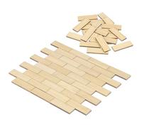 GALPADA 48 Pièces Miniature Dollhouse Flooring Panels Bamboo Wood Grain Floor Boards for DIY Tiny House Accessories Easy to Install and Expandable Design