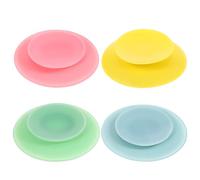 GALPADA 4pcs Supports D'assiette en Silicone Antidérapants Double Face pour Table à Manger et Plans en Céramique, Faciles à Nettoyer et Prévenant Chutes pour Patients et Garçon et Filles