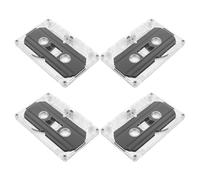 GALPADA 4pièces Cassettes Vierges Transparentes avec Étui Rigide Enregistrement Audio pour Cours Musique Messages Cadeaux DIY Événements