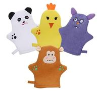 GALPADA 4pièces Gants Exfoliants Pour Corps Gants De Bain Pour Garçon Fille De Spa Moussants Nettoyez Votre Dos Et Autres Parties Profondeur