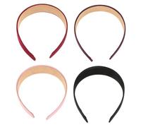 GALPADA 4pièces Lot de Bandeaux Larges Unis Élastiques pour Cheveux de Femmes Plastique pour Occasions Spéciales