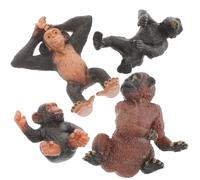 GALPADA 4pièces Lot de Modèles Animaux Sauvages Simulés Compris des Chimpanzés Figurines Réalistes pour Forêt