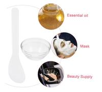 GALPADA 5 ensembles Kit de Bols Verre Transparent Épais pour Mélange de Masques Visage Bol Cosmétique pour Soins Peau Contenant Huiles Essentielles avec Spatules Blanches Adapté Salon Spa
