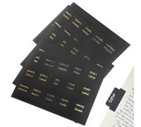 GALPADA 5 Feuilles D'onglets D'index Biblique Autocollants Noirs Dorure Résistants à L'eau Étiquettes Amovibles pour Étude Biblique et Fournitures de Journal Repérage Précis des Pages