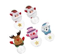 GALPADA 5 Pièces Bocal à Bonbons de Noël en Plastique Résistant, Forme Ronde et Cœur, Boîte de Rangement pour Biscuits et Sucettes, Décoration Festive pour Café ou Réception Style