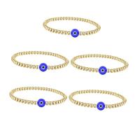 GALPADA 5 Pièces Bracelet Oeil du Diable bracelet mauvais oeil en or mauvais bleu s pour femme fantaisie perlé bleu de poignet