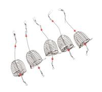 GALPADA 5 pièces Cage Piège Poisson Acier Inoxydable Cage Appâts avec Couvercle à Ressort et Portable S pour Crevettes Écrevisses Éperlans et Crabes