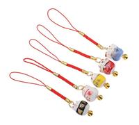 GALPADA 5 Pièces Chat Porte-chance Pendentif Chaîne Téléphone Jolie Lanière Clochette Chat Pendentif Auspicieux Décoration Téléphone