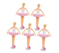 GALPADA 5 pièces Figurines Danseuse Ballet Miniatures pour Boîte à Musique Décorations de Poupée Princesse Rose et Blanche Accessoires Poupées Ornements