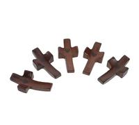 GALPADA 5 pièces Lot de Croix en Noyer Noir Décoration Portable pour Prière Main Ornements Miniatures pour Maison et Célébrations Religieuses Telles que Pâques