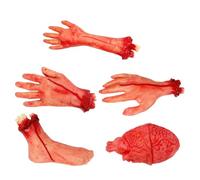 GALPADA 5 Pièces Main de Terreur d'halloween Rouge en Plastique